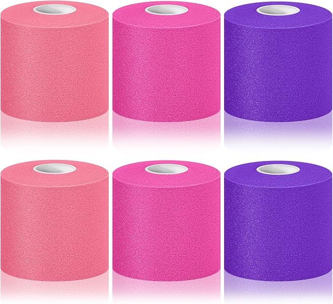 6 Pieces 30 Yards Pre-wrap Foam Underwrap Tape Sports Athletic Elastic Tape Rolls for Ankles Wris... | Amazon (US)