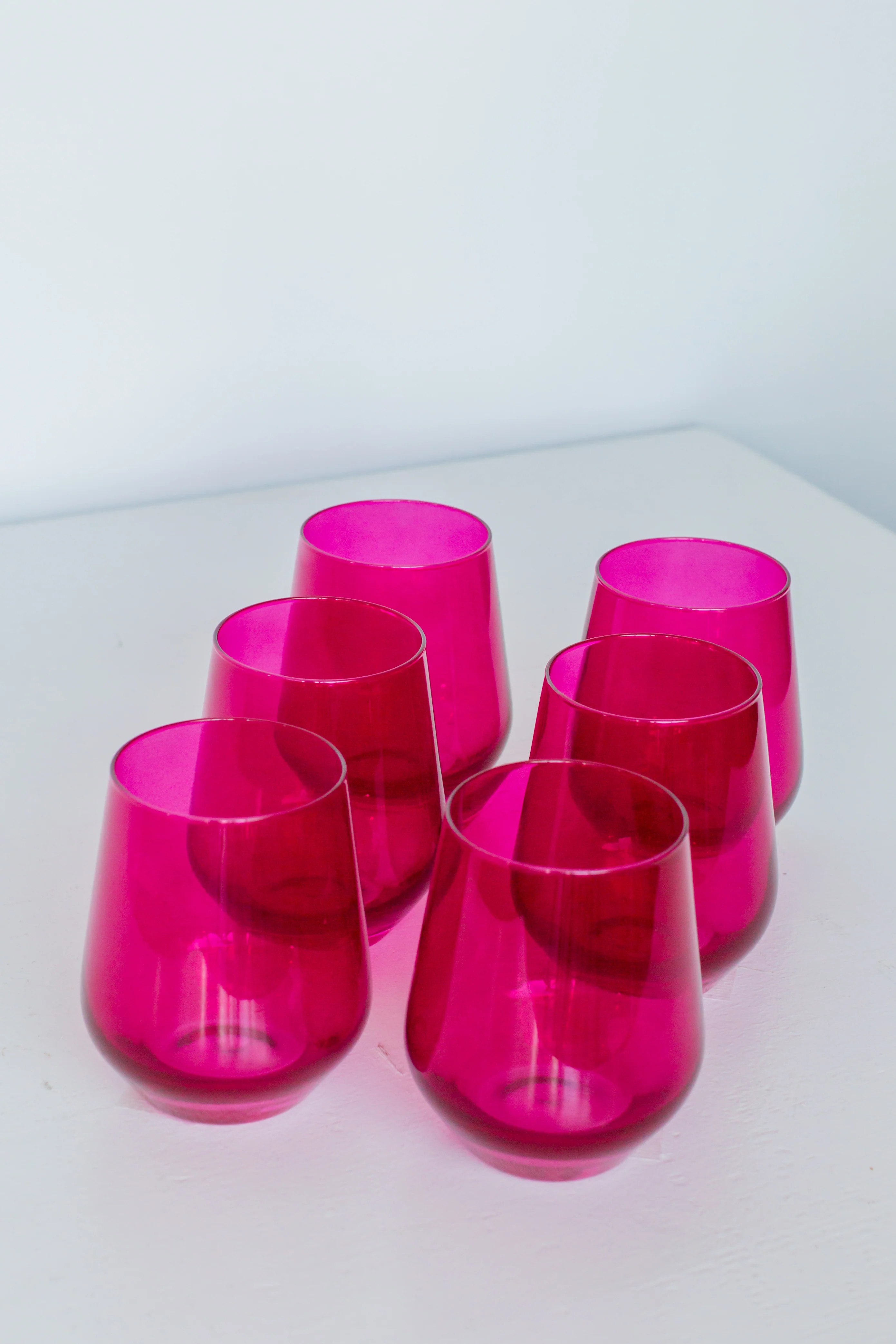 Estelle Colored Wine Stemless - Set of 6 {Viva Magenta (Our Fuchsia)} | Estelle Colored Glass