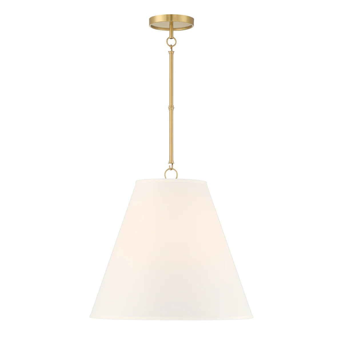 Luca Large 18" Conical Pendant, Satin Brass | Lights.com