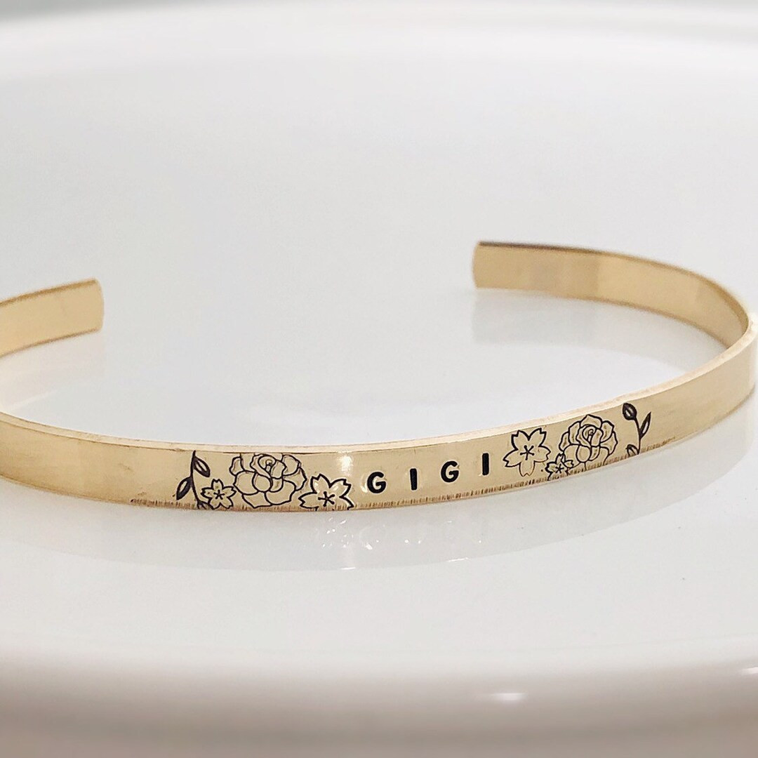 Gift for Gigi Custon Name Cuff Bracelet Personalized Gift - Etsy | Etsy (US)