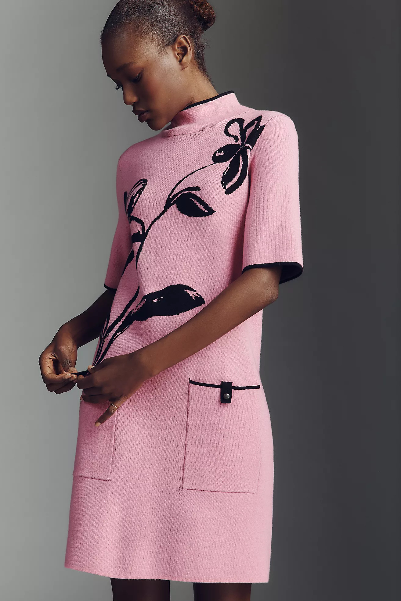 The Annalise Mock-Neck Chenille Sweater Mini Dress by Maeve | Anthropologie (US)