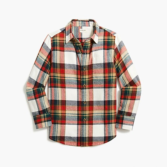 Boys' button-up flannel shirt | J.Crew Factory