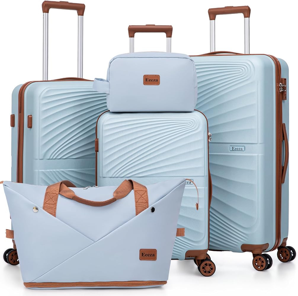 Luggage Sets 5 Piece, Suitcases with Wheels, ABS Hard Case Luggage with TSA Lock Spinner Wheels, ... | Amazon (US)