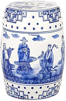 Safavieh Ocean Jewel Chinoiserie Ceramic Decorative Garden Stool, Blue | Amazon (US)