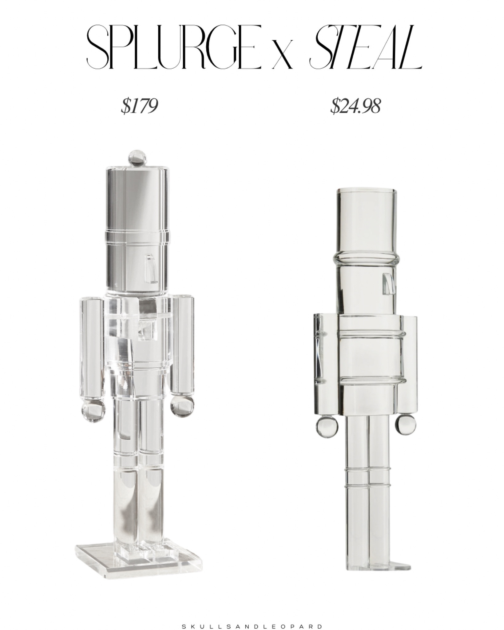 Walmart dropped an acrylic nutcracker that is very similar to the cb2 version! It appears to be an inch and a half shorter, but overall very close! I ordered two from Walmart to compare lol. I’ll do a side by side with the cb2 version when they arrive!

LTK Christmas, Walmart Christmas, cb2 Christmas, cb2 acrylic nutcracker, Walmart acrylic nutcracker 

#LTKSeasonal #LTKFindsUnder100 #LTKHome