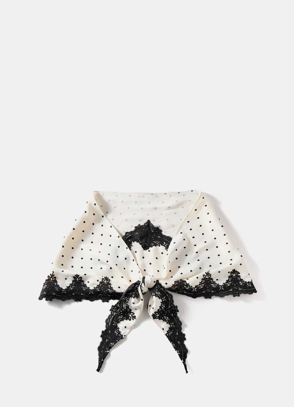 SHOP THE LOOKCream Polka Dot Print Lace Trim Scarf£39.00Colour: CreamChoose your sizeChoose your... | Mint Velvet