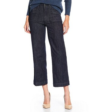 Charlie B. Stretch Denim Wide Leg Cropped Jeans | Dillard's | Dillard's