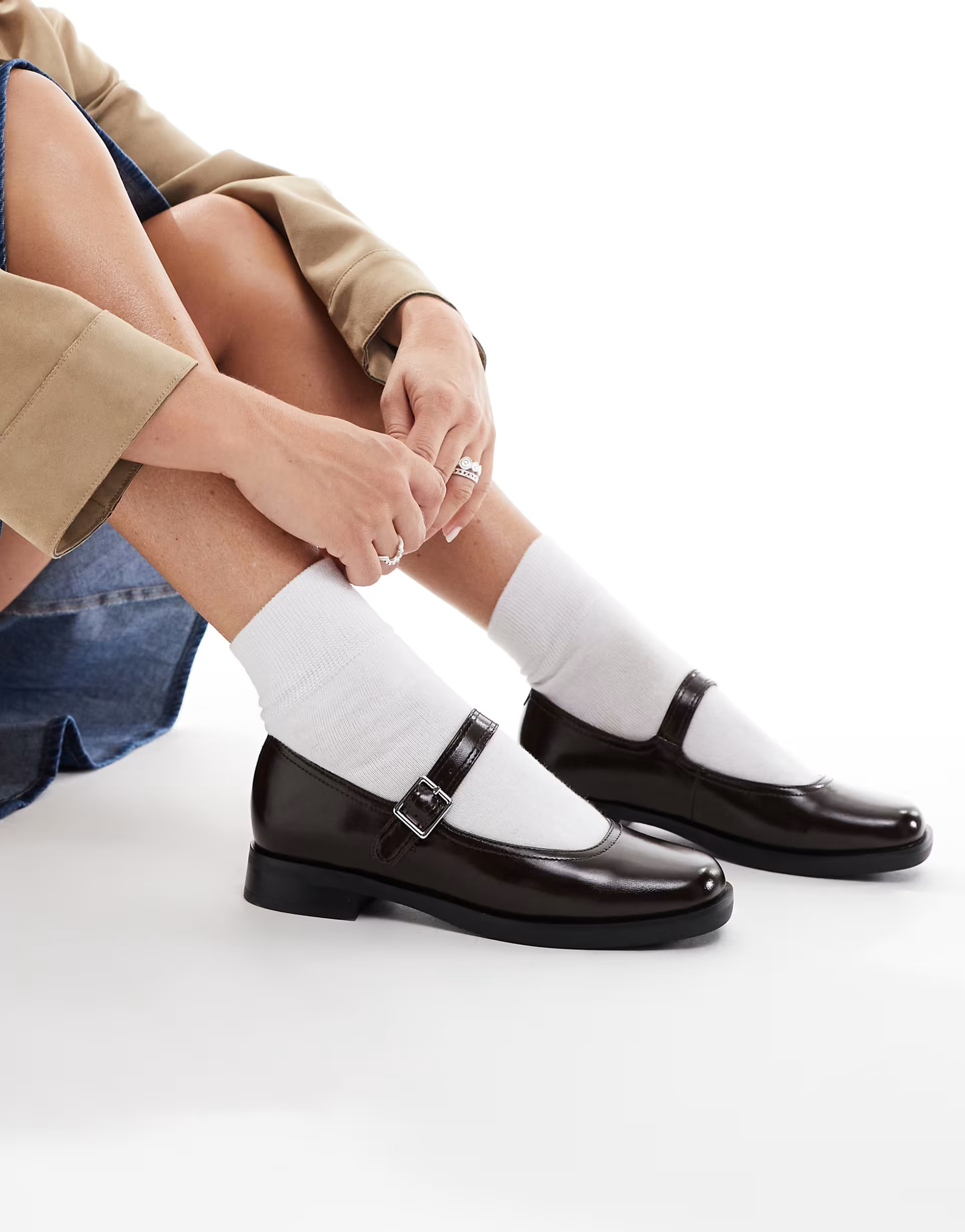 London Rebel Adeline chunky mary janes in dark brown | ASOS | ASOS (Global)