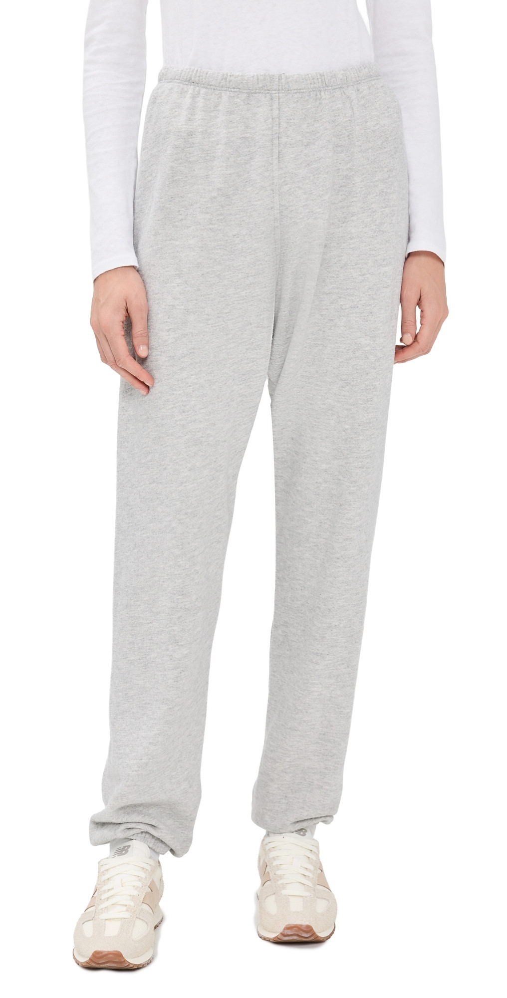 perfectwhitetee The Johnny French Terry Easy Sweatpants Heather Grey M | Shopbop