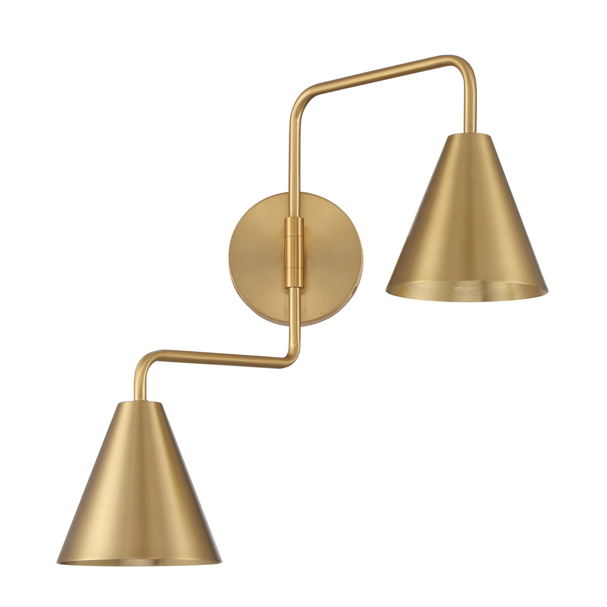 Emilyne 2-Light Adjustable Wall Sconce in Brass | Wayfair North America