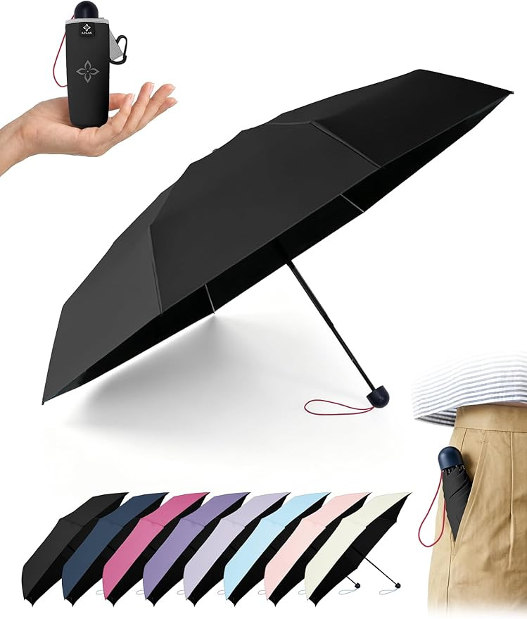 Mini Umbrella for Travel Compact - UPF 100+ UV Sun Umbrella for Purse Backpack,Super mini Sturdy ... | Amazon (US)