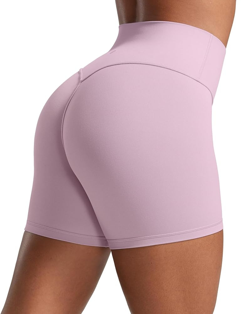 CRZ YOGA Secretsculpt Womens Butterlift High Waist Scrunch Butt Biker Shorts 4 Inches - No Front ... | Amazon (US)