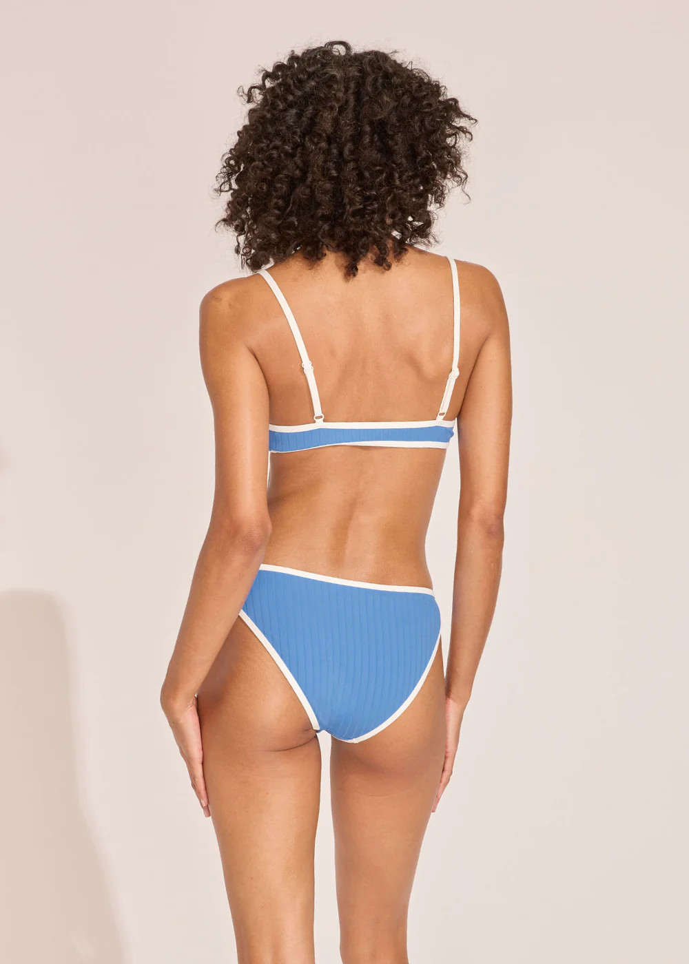 The Rachel Ribbed Bikini Bottom in Marina Blue | Solid & Striped