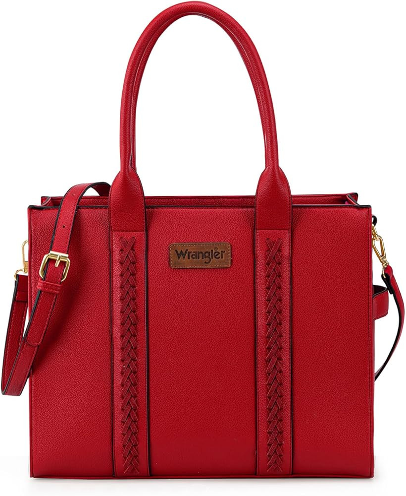 Montana West × Wrangler Purse for Women Large Work Tote Bags with Strap Vintage Top-Handle Handb... | Amazon (US)