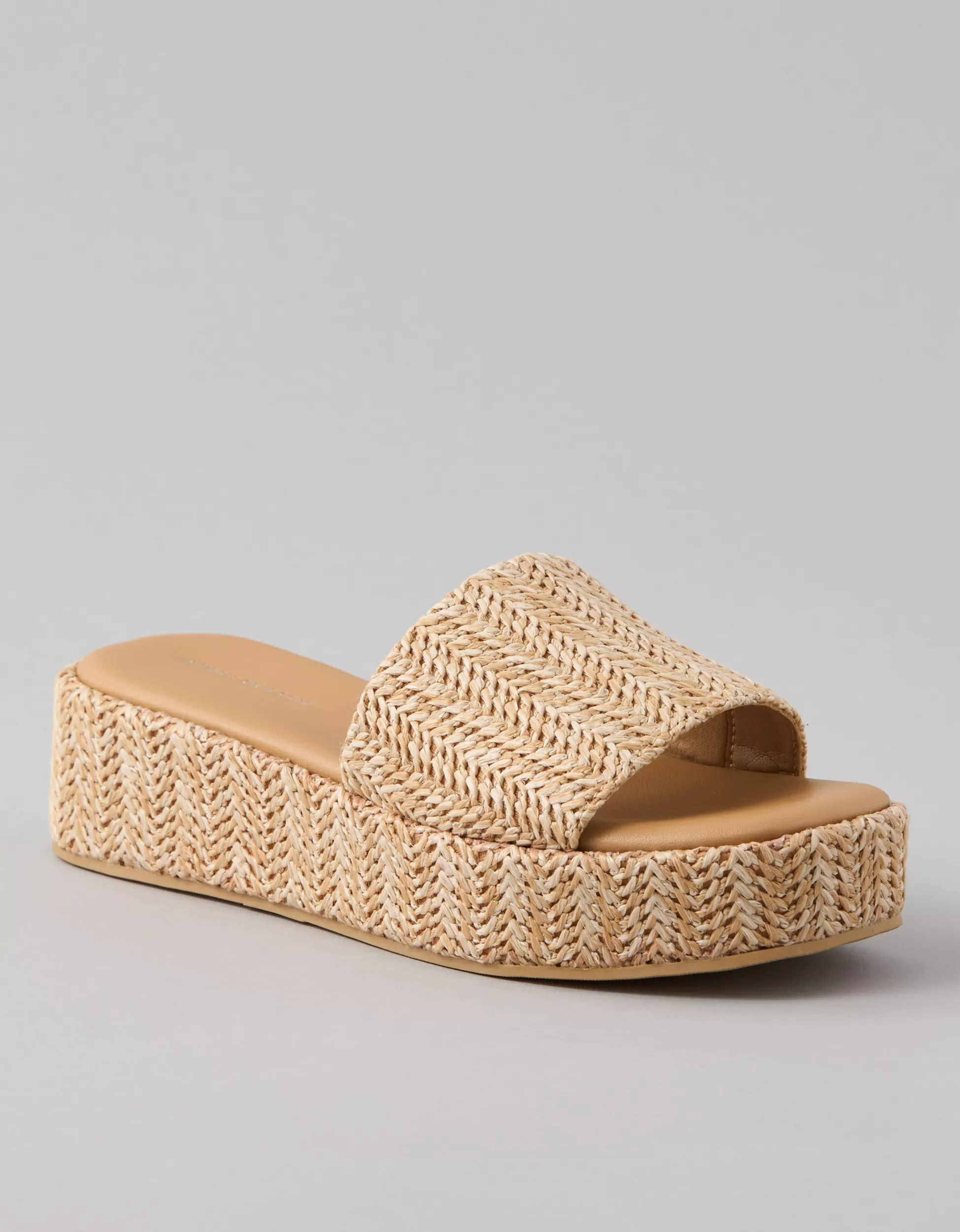 AE Raffia Flatform Wedge Sandal | American Eagle Outfitters (US & CA)