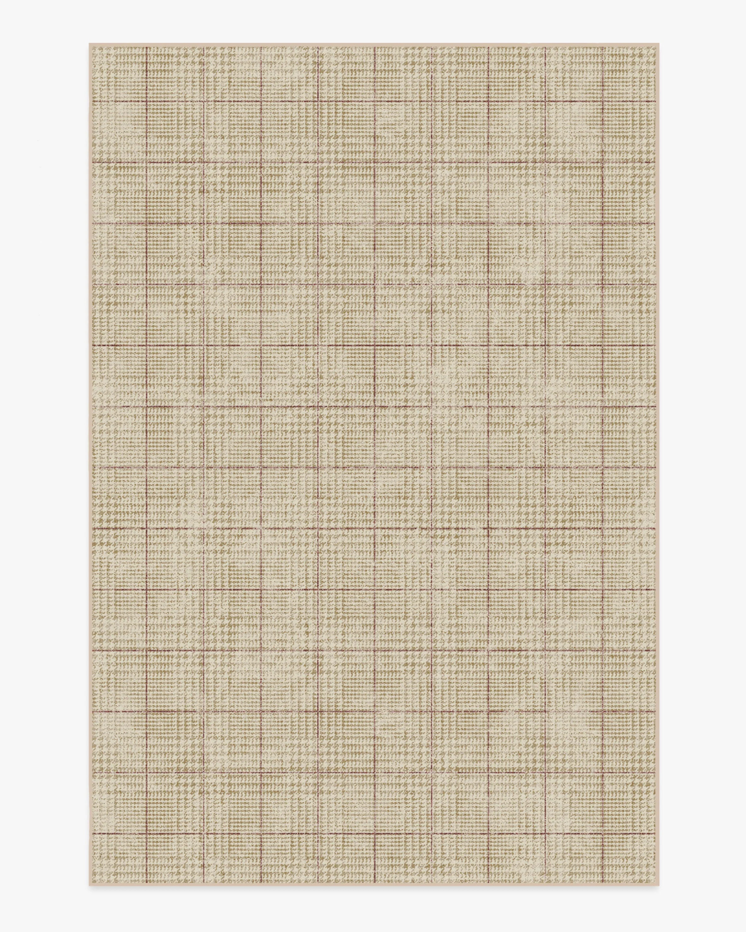 Glen Plaid Camel & Burgundy Rug | Ruggable US | Ruggable