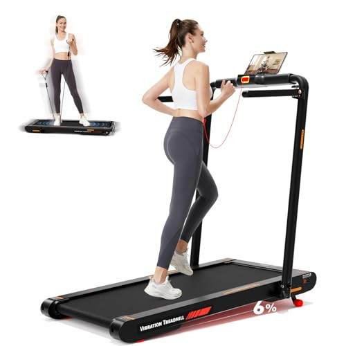 Lysole Walking Vibration Pad Treadmill with 750W,Folding Treadmill with 6% Adjustable Incline,Portable Walking Pad with LED Display&APP Control,Compact Treadmills with Handle Bar for Home | Amazon (US)