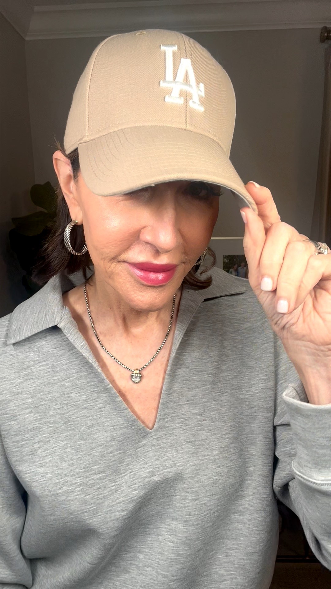 tan LA baseball cap 

#LTKSeasonal #LTKootd #LTKOver40