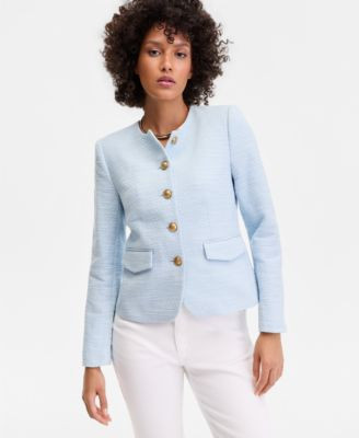 I.N.C. International Concepts Women's Collarless Cotton Tweed Jacket, Macy's Exclusive - Macy's | Macy's
