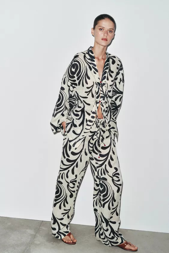 RAMIE PRINT PANTS ZW COLLECTION | Zara US