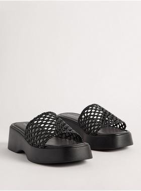 Woven Chunky Flatform Slide (WW) | Torrid (US & Canada)