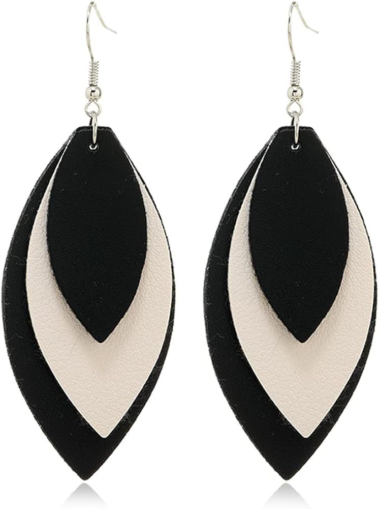 TIDOO Jewelry Women Fashion Teardrop Leather Earring | Amazon (US)