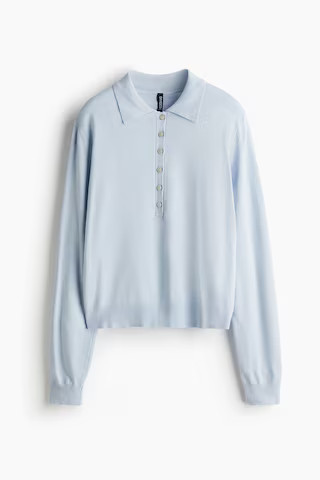 H & M - Poloshirt mit Langarm - Blau - Damen | H&M (DE, AT, CH, NL, FI)