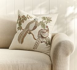 Embroidered Quail Pillow Cover | Pottery Barn (US)