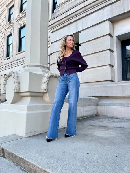 Jeans & Heels! 💜🖤
Dark Purple V Neck Sweater @express
Dark Purple Ribbed Sweater Cami @express
High Waisted Medium Wash Wide Leg Jeans @express
Black Suede Pumps @express
Follow for more outfit & style Inspo!
jeans, wide leg jeans, Friday, fridayvibes, casual, casual-outfit, casual style, casual look, casual wear, fashion,
fashion style, fashioninspo, outfit inspiration, outfit, ootd, outfitoftheday, ootd inspiration, classic, classic style, chic, effortless chic, wiw; fashionover40, fashionover30

#LTKstyletip #LTKunder50 #LTKunder100