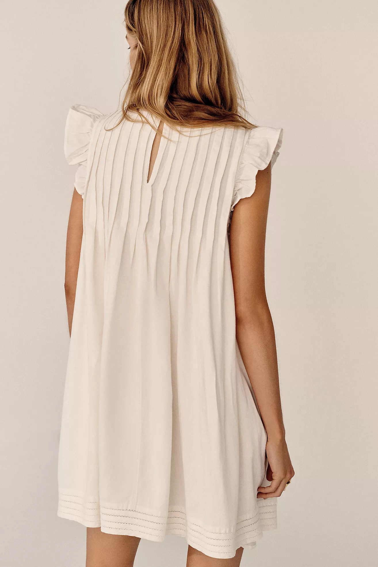 Jade Pintucked Dress in Cross-Weave Cotton | Anthropologie (US)
