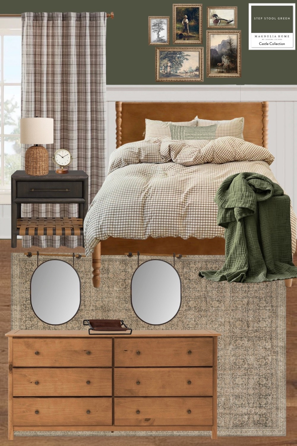 A timeless boy’s room built around deep green walls, warm wood furniture, and cozy, classic textures 🤍 This space feels calm, collected, and intentionally designed to grow with your child—from toddler years through elementary and beyond. I focused on versatile furniture, soft neutrals, and vintage-inspired details that won’t feel theme-heavy or dated. Everything linked makes this look easy to recreate in your own home. 

#LTKHome