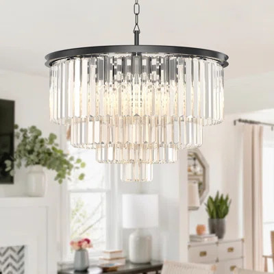 9 - Light Iron Dimmable Tiered Chandelier | Wayfair North America