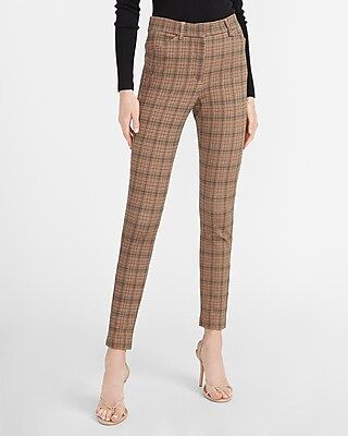 High Waisted Plaid Barely Boot Pant. | Express