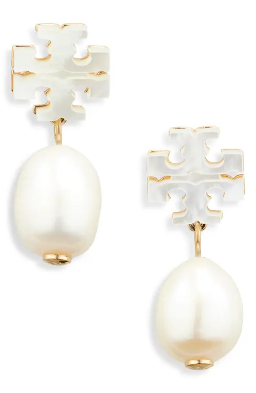Tory Burch Moondance Mother of Pearl Drop Earrings in Tory Gold /Mother Of Pearl at Nordstrom | Nordstrom
