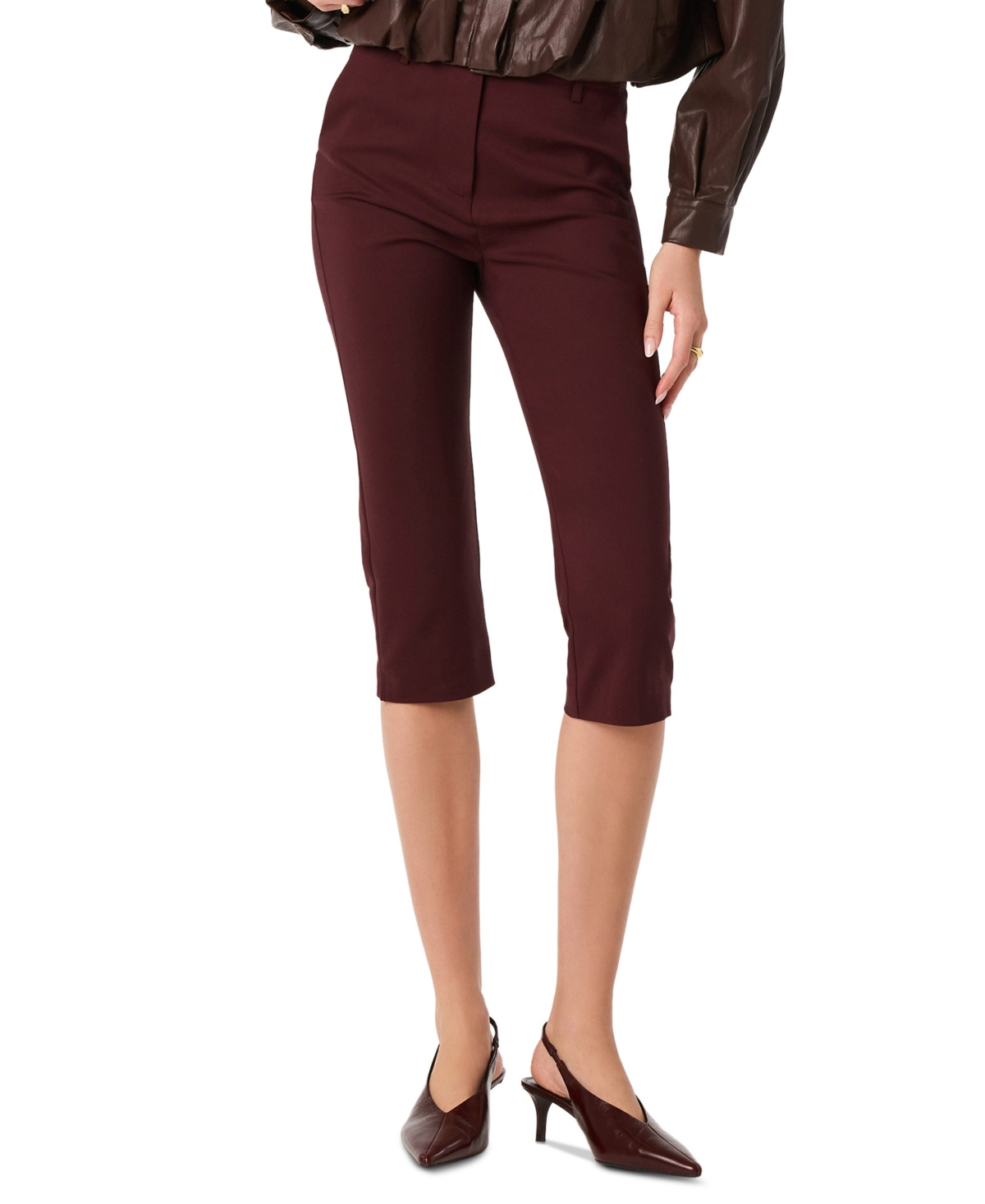 Astr the Label Women's Cardin High-Rise Capri Pants - Wine | Macy's