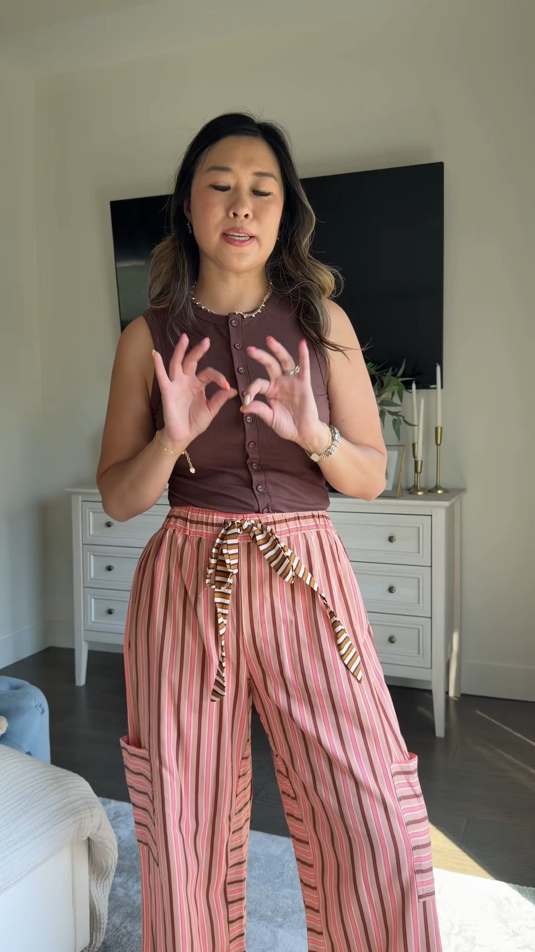 Amazon outfit 
Tank: Medium 
Flowy Pants: Medium