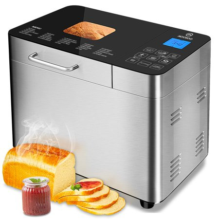 MOOSOO 25-in-1 Bread Machine , 2LB Stainless Steel Programmable Bread Making Machine with Nonstick C | Walmart (US)