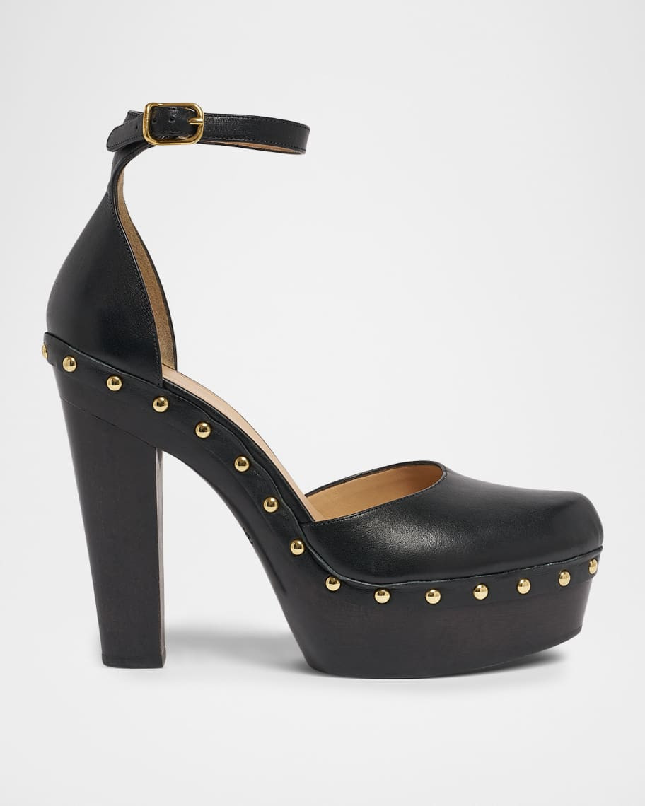 130mm Lola Leather Platform Pumps | Neiman Marcus