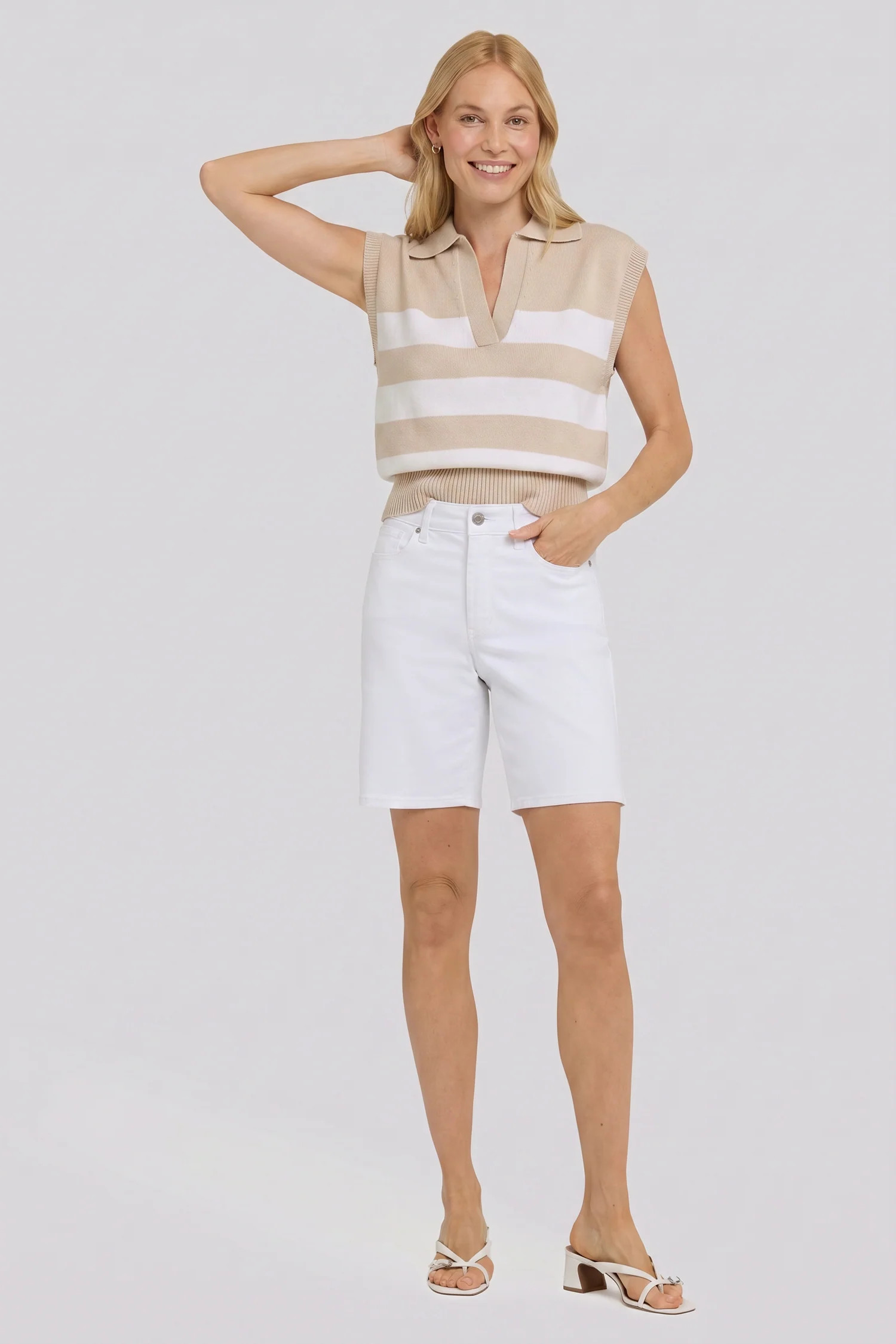 Erin Relaxed Denim Shorts - Optic White | NYDJ