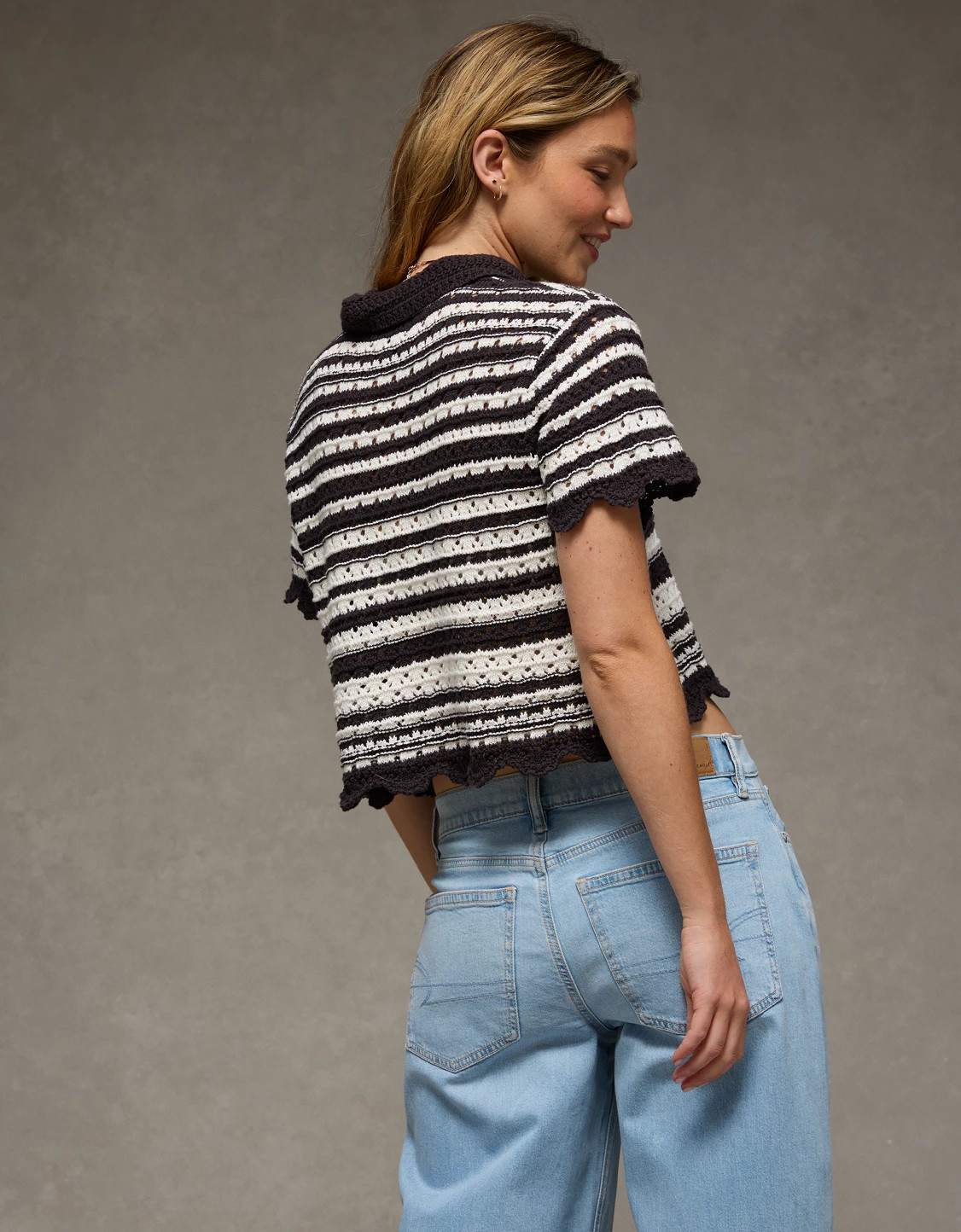 AE Button-Up Sweater Polo | American Eagle Outfitters (US & CA)