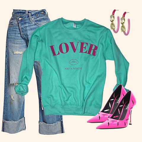 Lover and a Fighter Sweatshirt (Retail Vinyl) | Sassy Queen