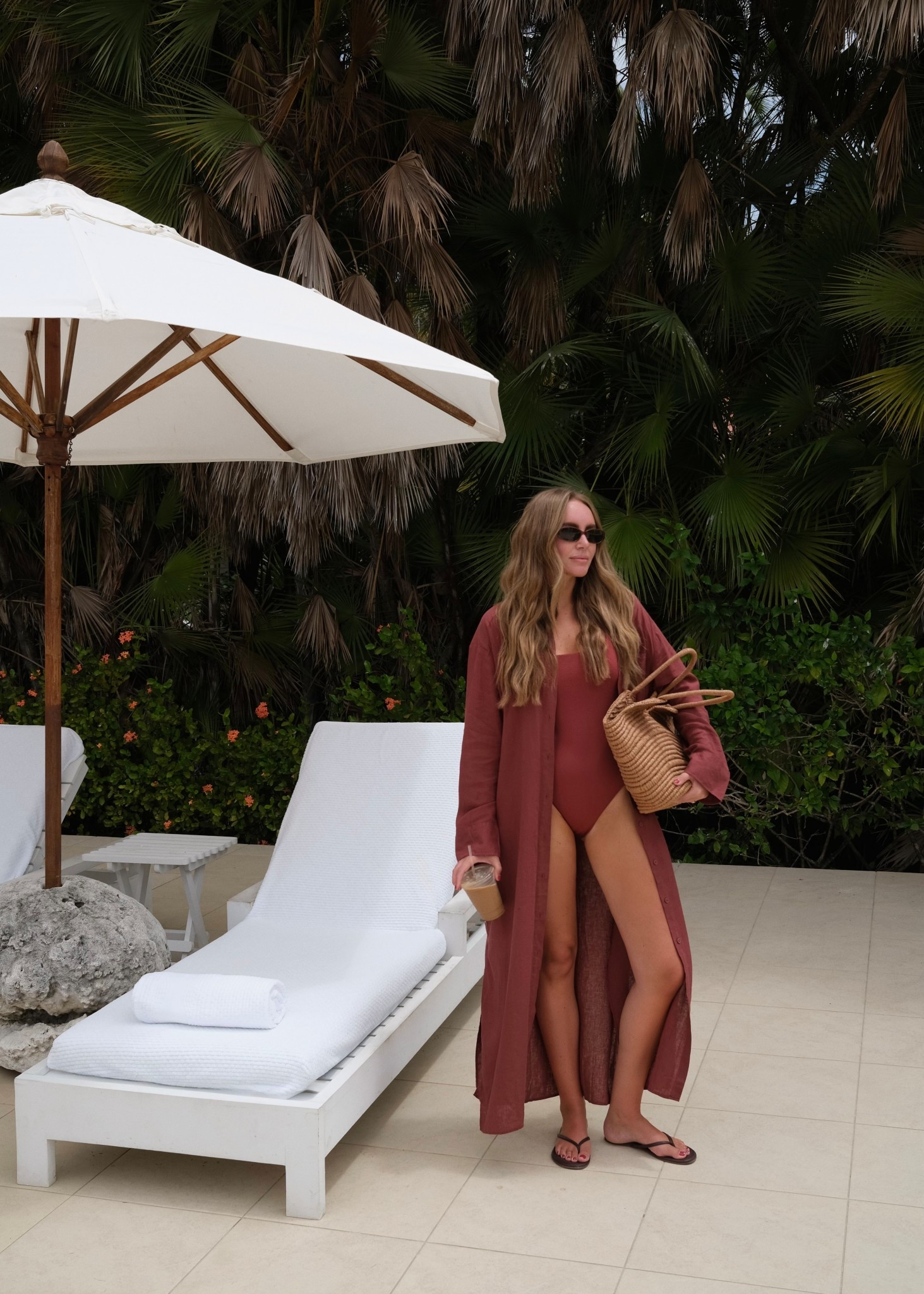 dnd! Loving this monochromatic swim look. Wearing a size M in the one piece and linen dress  

#LTKTall #LTKootd #LTKSwim