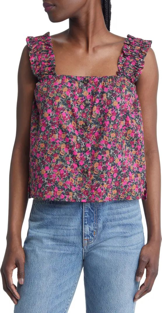 Ruffle Strap Cotton Tank Top | Nordstrom