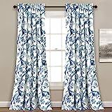 Lush Decor, Blue Curtains Dolores Darkening Window Panel Set for Living, Dining Room, Bedroom (Pair) | Amazon (US)