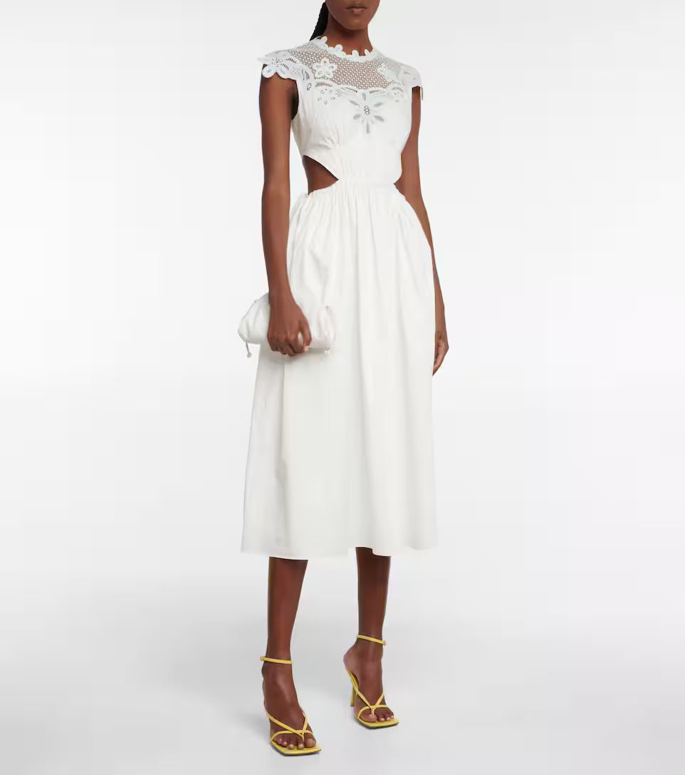 Guipure lace and cotton midi dress | Mytheresa (US/CA)