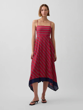 Stripe Handkerchief Midi Dress | Gap (CA)