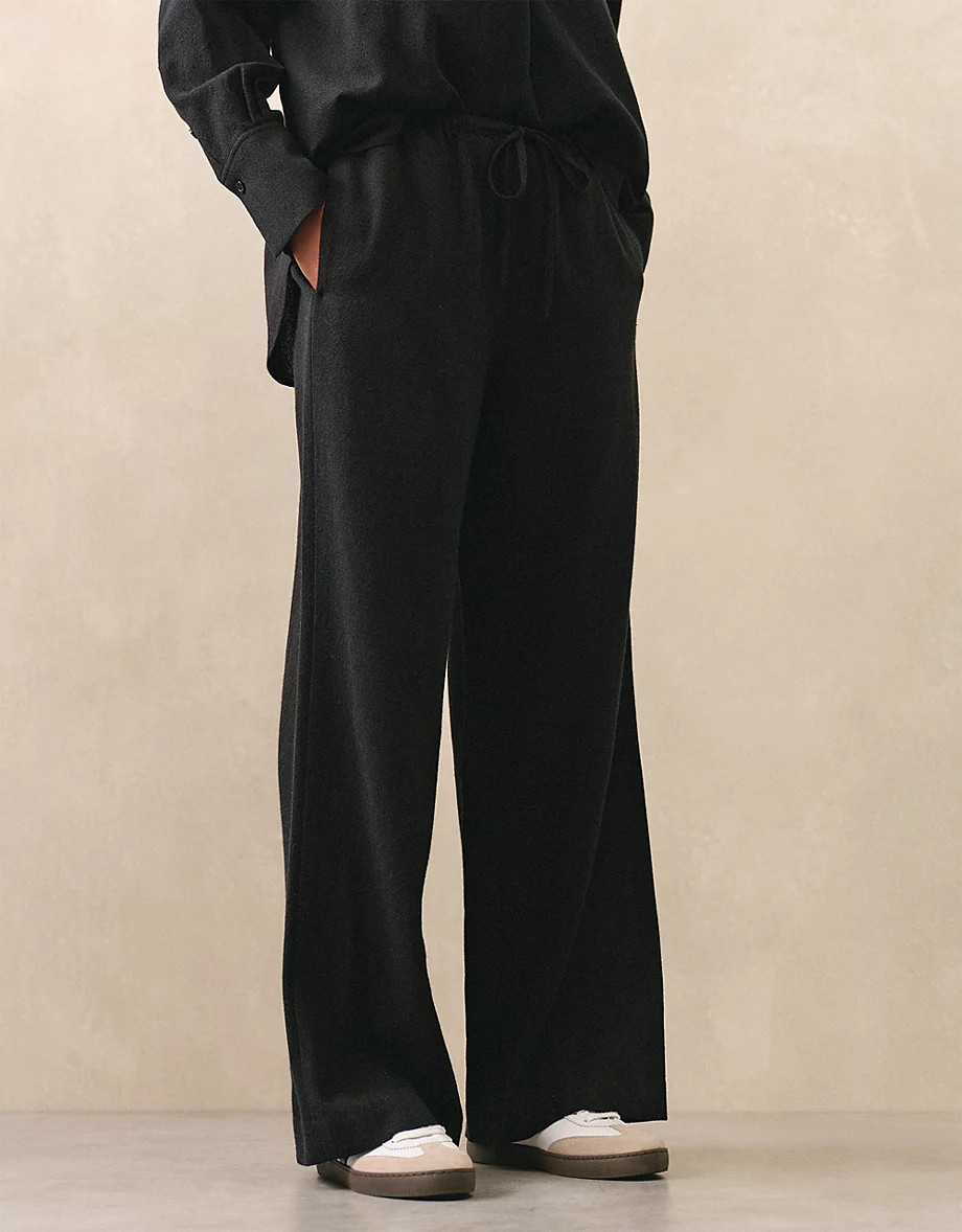 Wool-Viscose Gauze Wide Leg Trousers | Trousers & Leggings | The  W... | The White Company UK & ROW