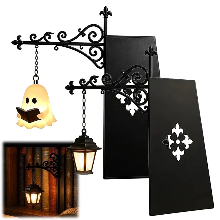 Library Lantern Mini Bookshelf Lamp & Ghost Bookshelf Lantern Set, 2PCS Gothic Reading Book Decor... | Walmart (US)