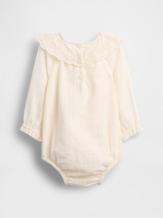 Baby Eyelet Collar Bubble Bodysuit | Gap (US)