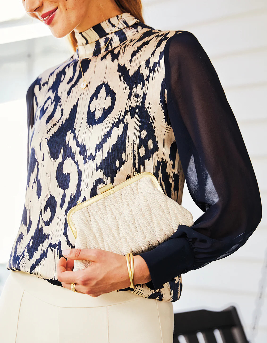 Erinne Silk Blouse Bascom Ikat | Spartina 449